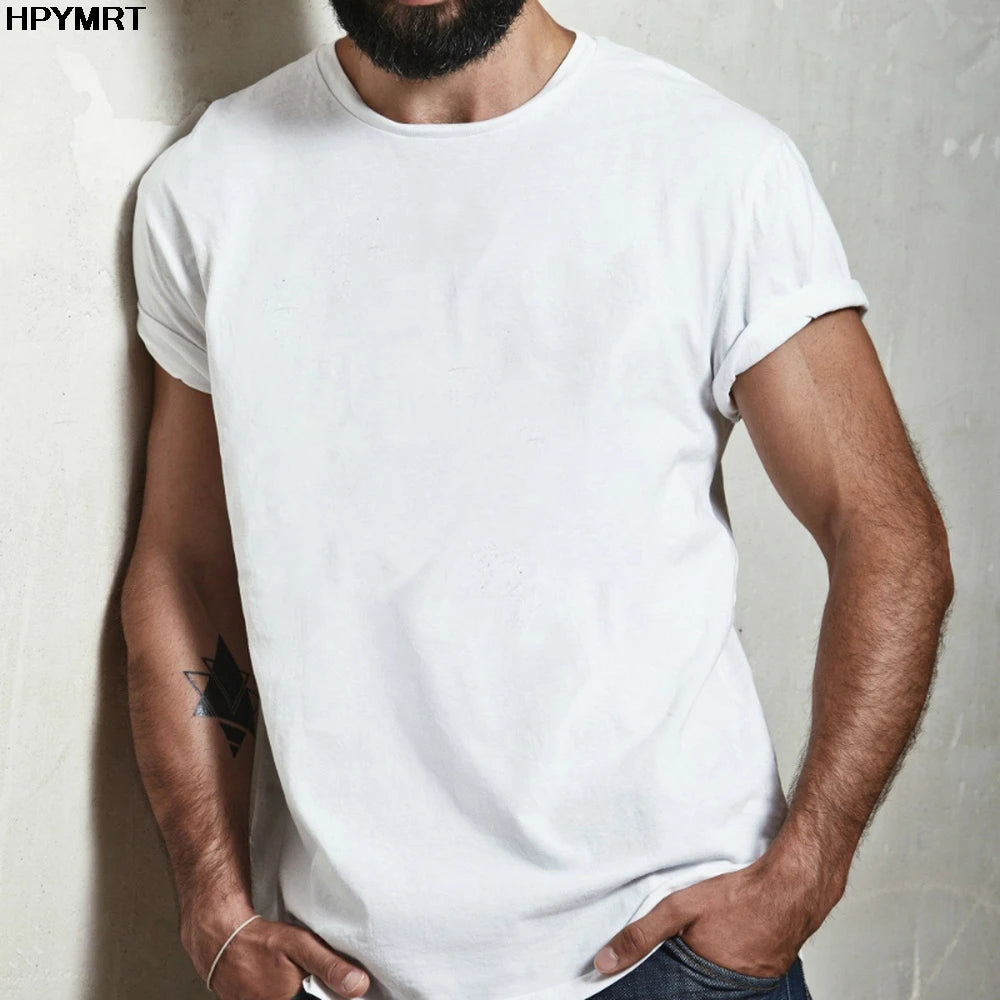 Casual Men's White T-Shirt – Hipster Harajuku Short Sleeve Tee