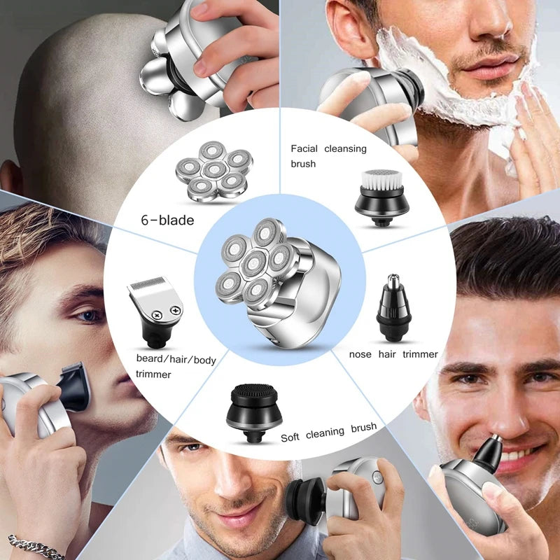 Men’s Multi-Grooming Kit – Electric Shaver & Beard Trimmer with Digital Display
