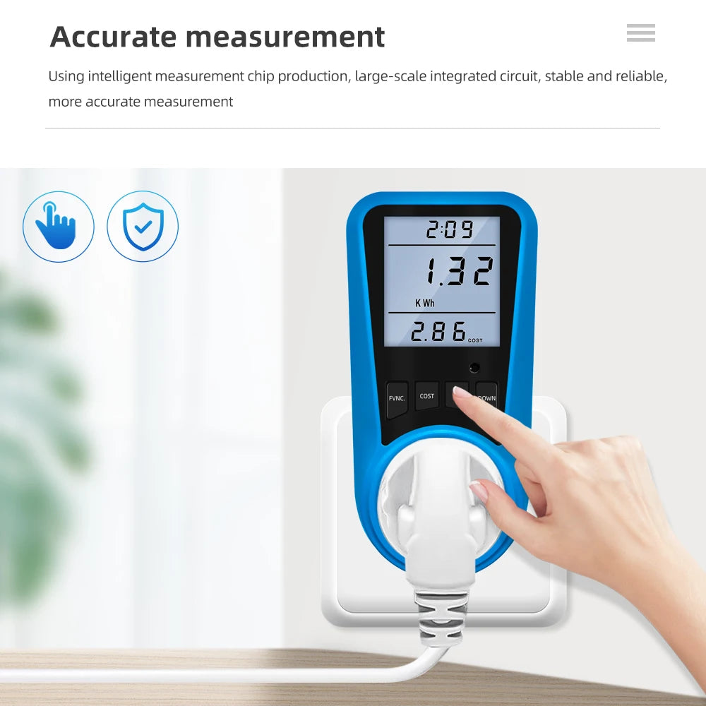 Multi-Plug Digital Power Meter – Voltage, Watt & Energy Tester (AC 230V)