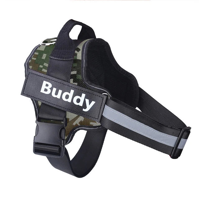 Custom No-Pull Reflective Dog Harness with Personalized Patch
