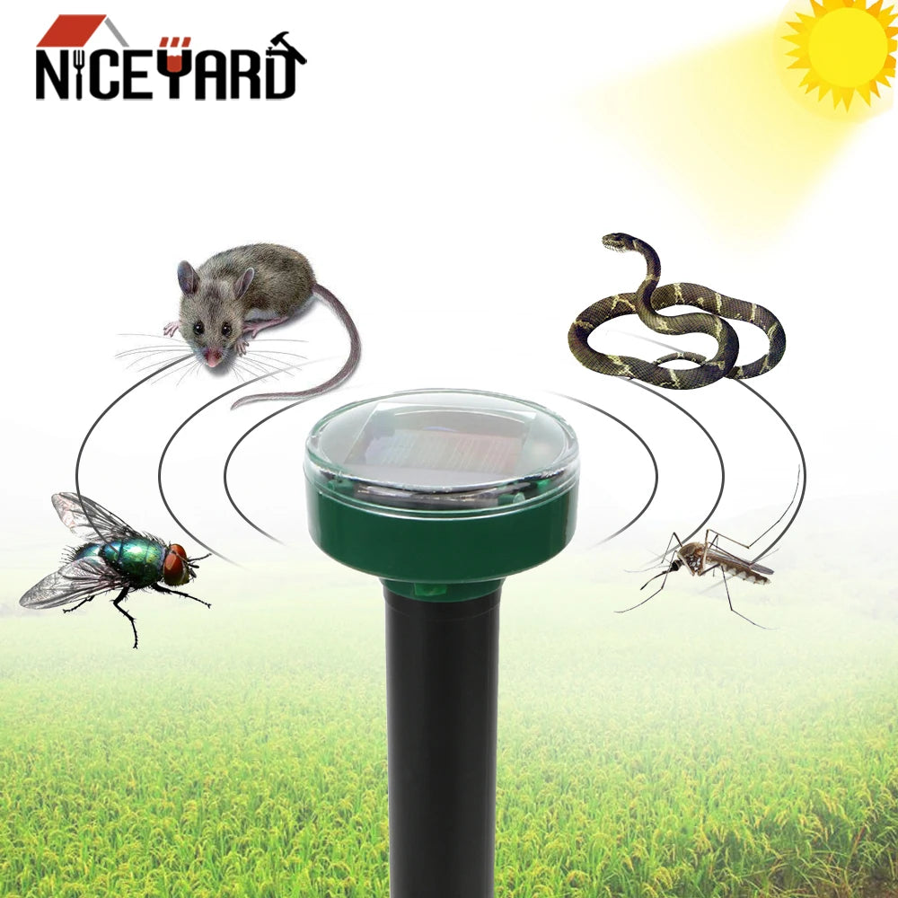 Solar Ultrasonic Pest Repeller for Garden Yard Snake Mouse Control