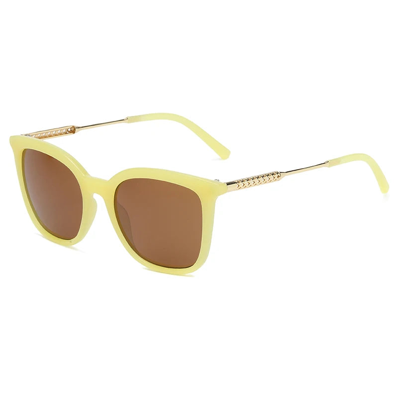 Classic Vintage Square Sunglasses for Men and Women with Alloy Frame