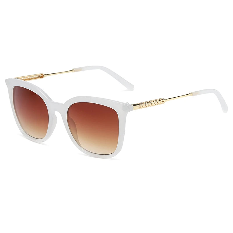 Classic Vintage Square Sunglasses for Men and Women with Alloy Frame