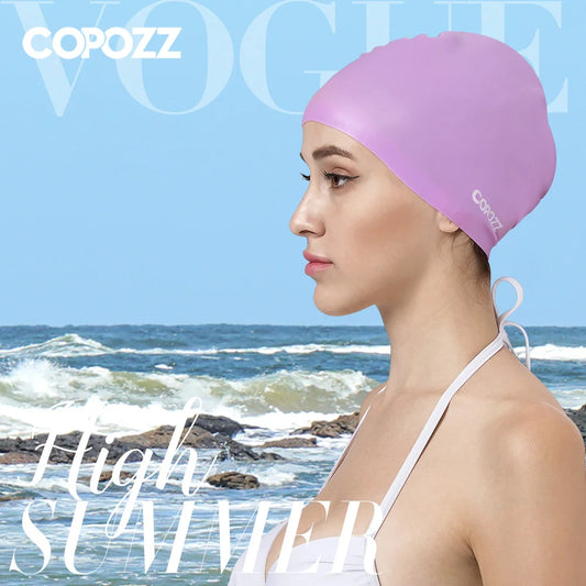 Copozz Silicone Swimming Cap for Men and Women, Waterproof