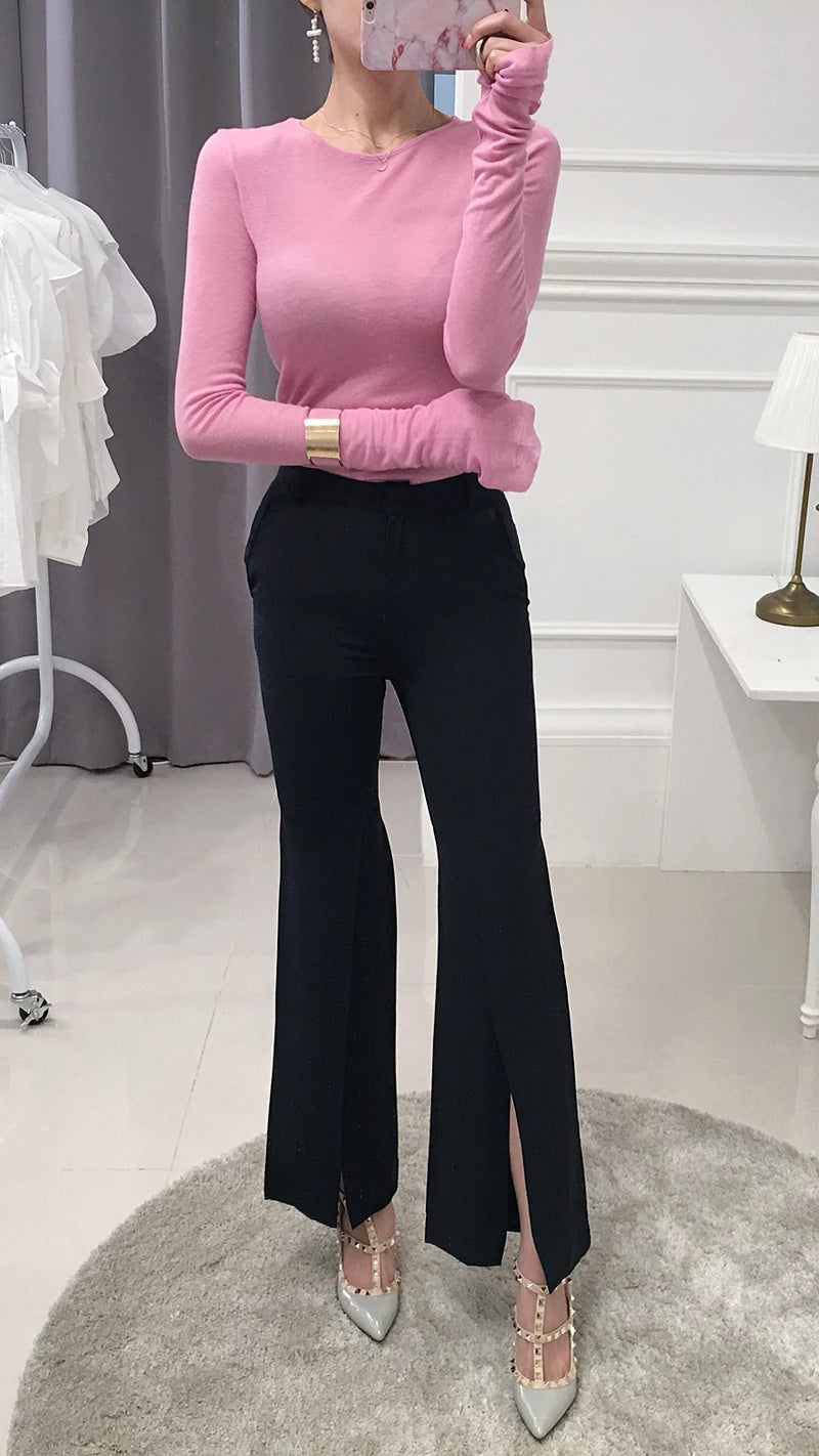 Shintimes Women’s Sexy Slim-Fit Long Sleeve T-Shirt