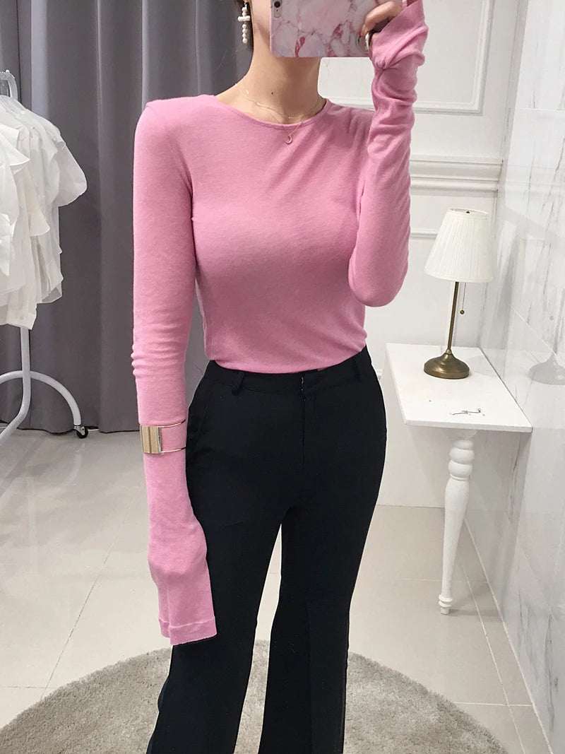 Shintimes Women’s Sexy Slim-Fit Long Sleeve T-Shirt