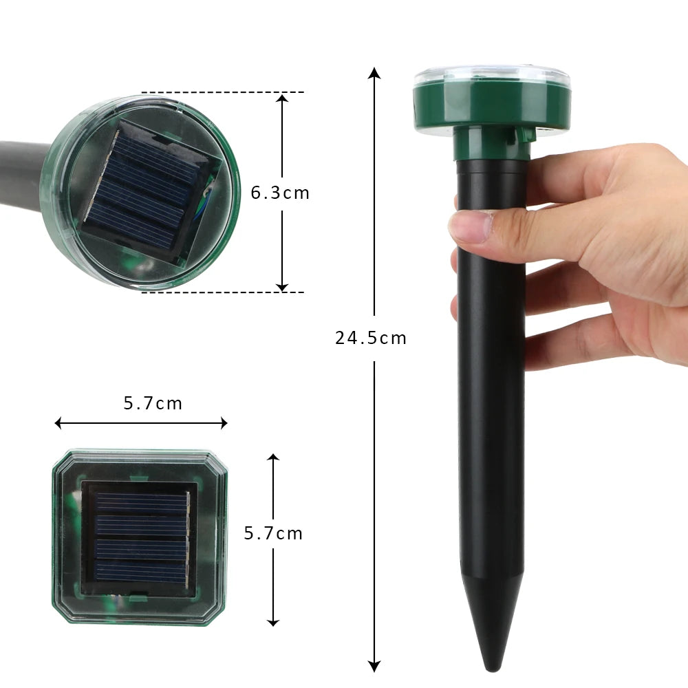 Solar Ultrasonic Pest Repeller for Garden Yard Snake Mouse Control