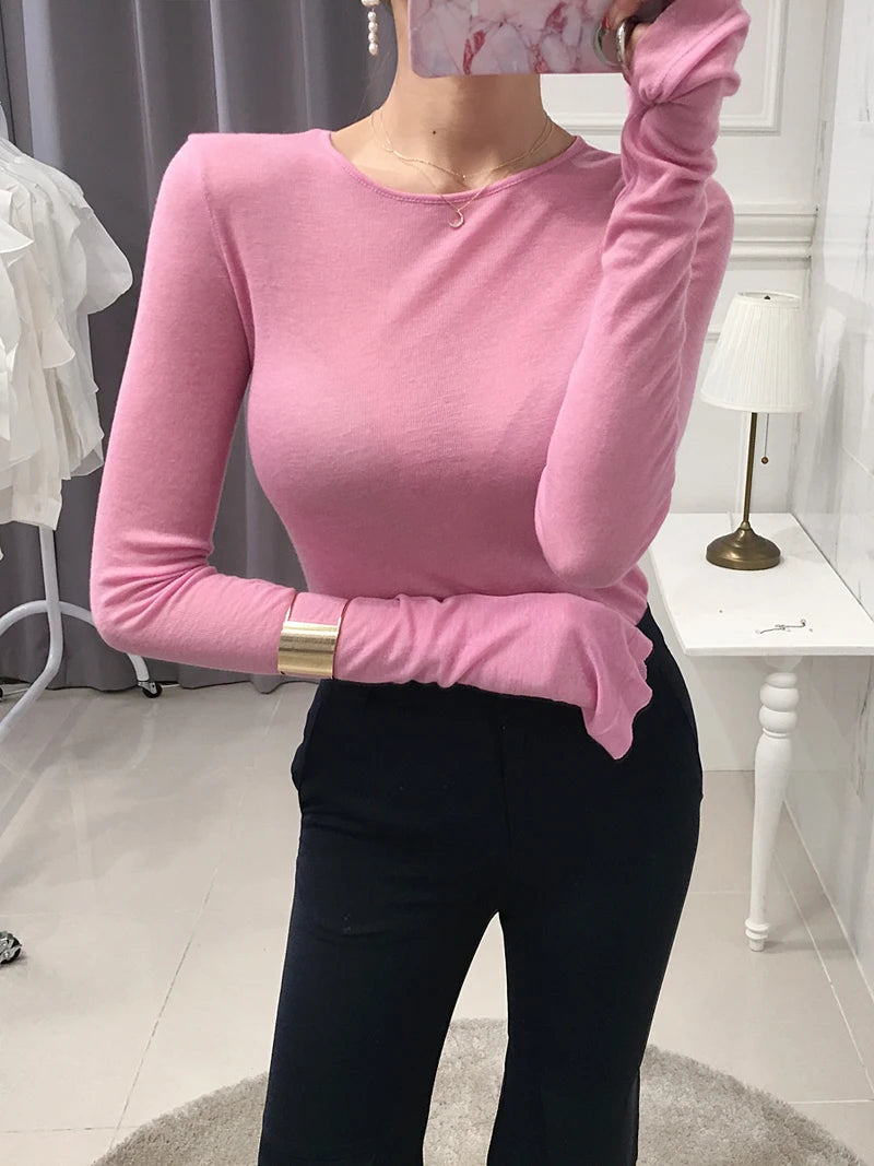 Shintimes Women’s Sexy Slim-Fit Long Sleeve T-Shirt