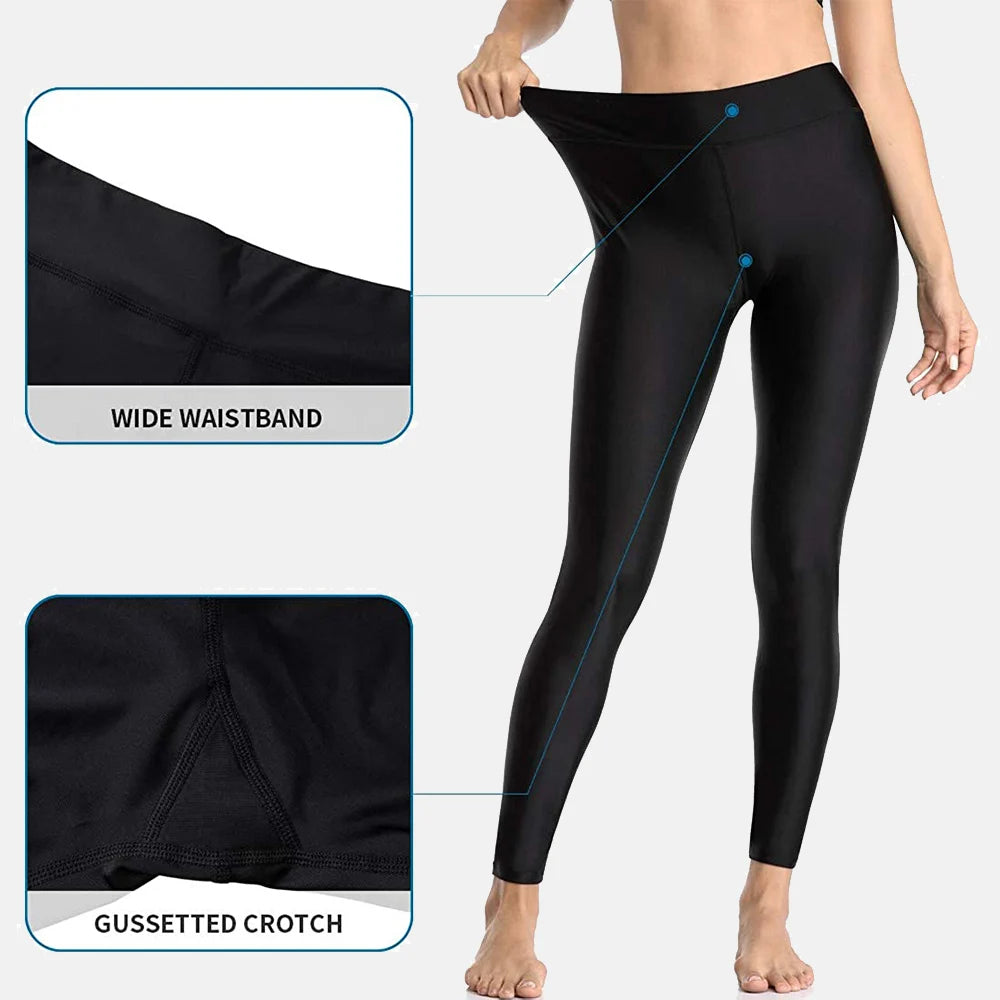 Anfilia High Waisted Swim Leggings for Women – Modest Swim Tights
