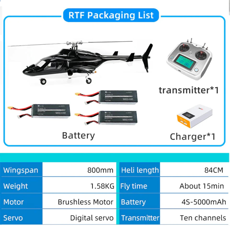 FLY WING Airwolf FW450 V2 6CH RC Helicopter RTF – GPS Flight Control