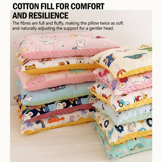 Kids Cotton Velvet Pillow 30x50cm – Soft Baby Comfort Pillow