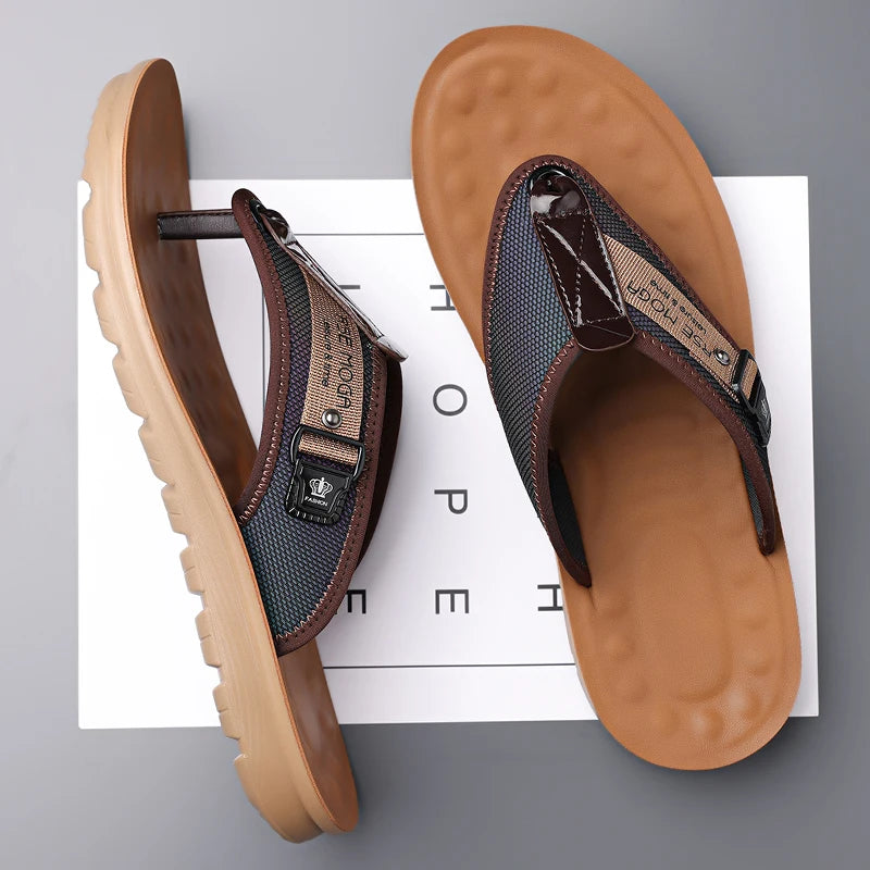 Men’s Summer Flip Flops – Fashion Non-Slip Outdoor Beach Slides
