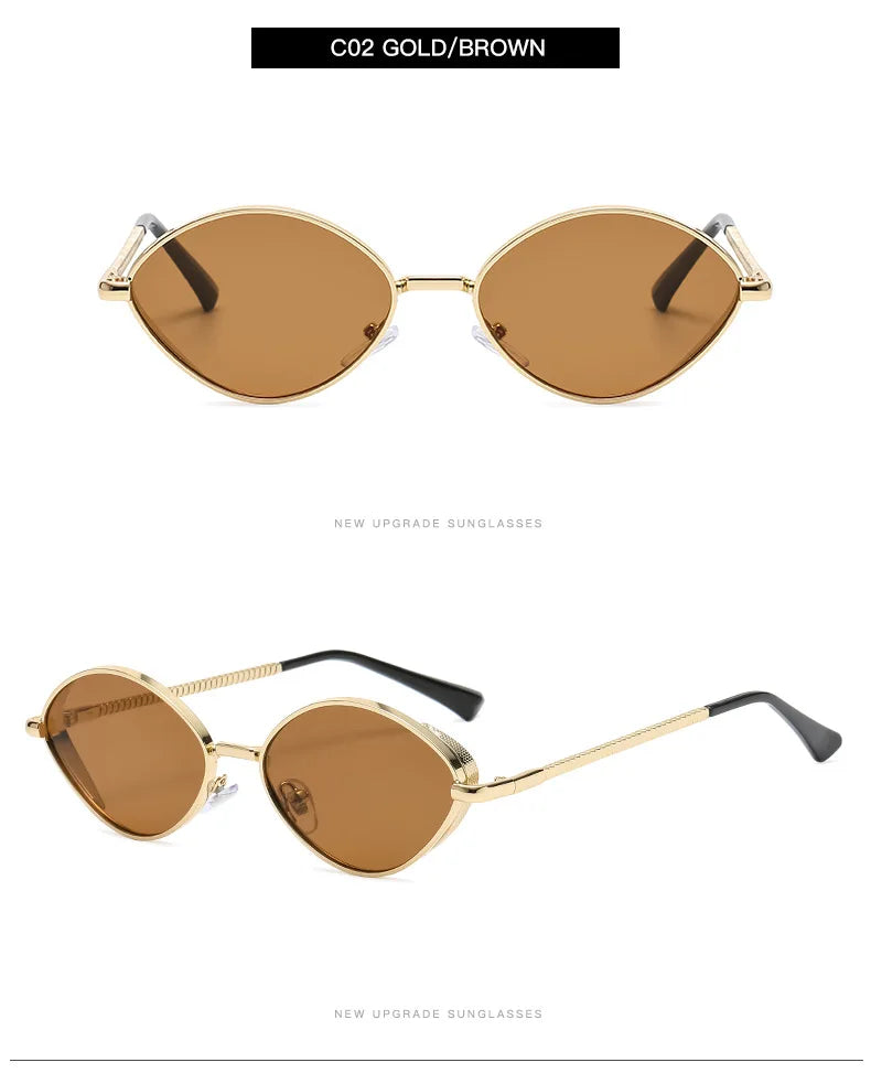 Women’s Oval Sunglasses with Diamond Thread Legs