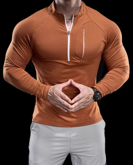 Men's Quick-Dry Long-Sleeve Gym T-Shirt