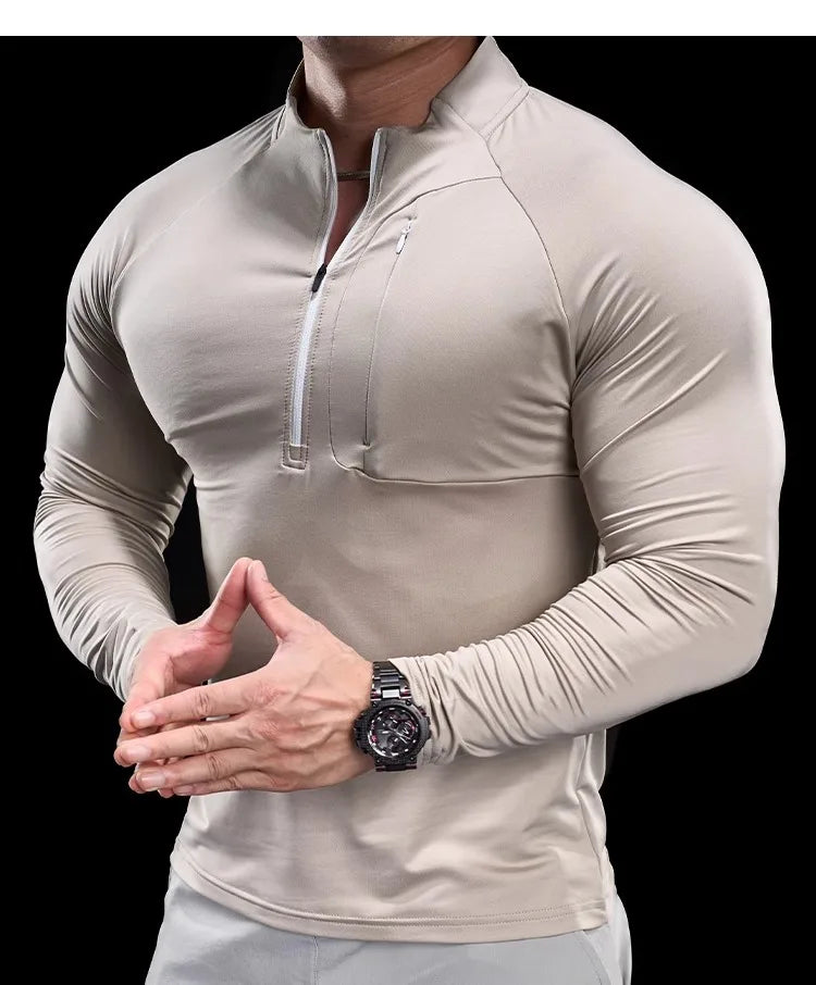 Men's Quick-Dry Long-Sleeve Gym T-Shirt