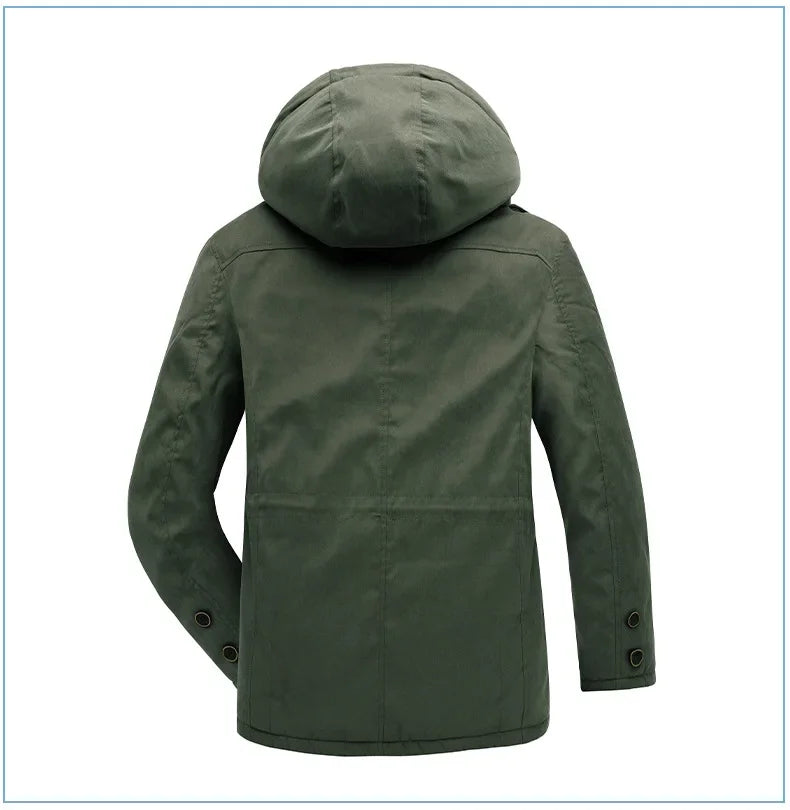 Thickened Multi-Pocket Mid-Length Casual Coat
