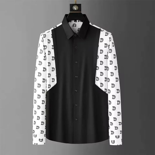 Luxury Korean Men's Printed Casual Shirt