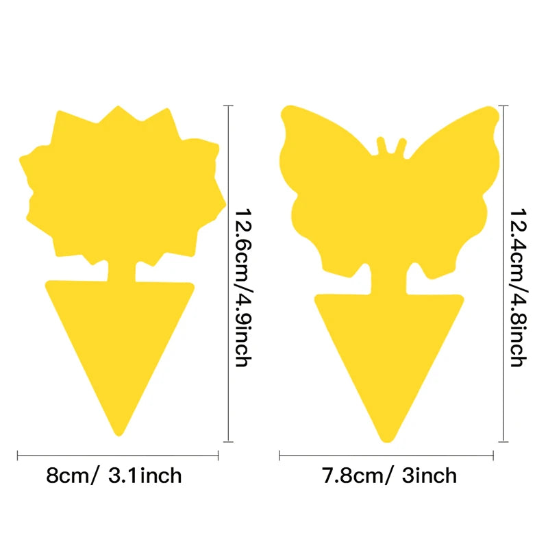 Double-Sided Yellow Sticky Insect Trap Butterfly Sunflower Shape Pest Control