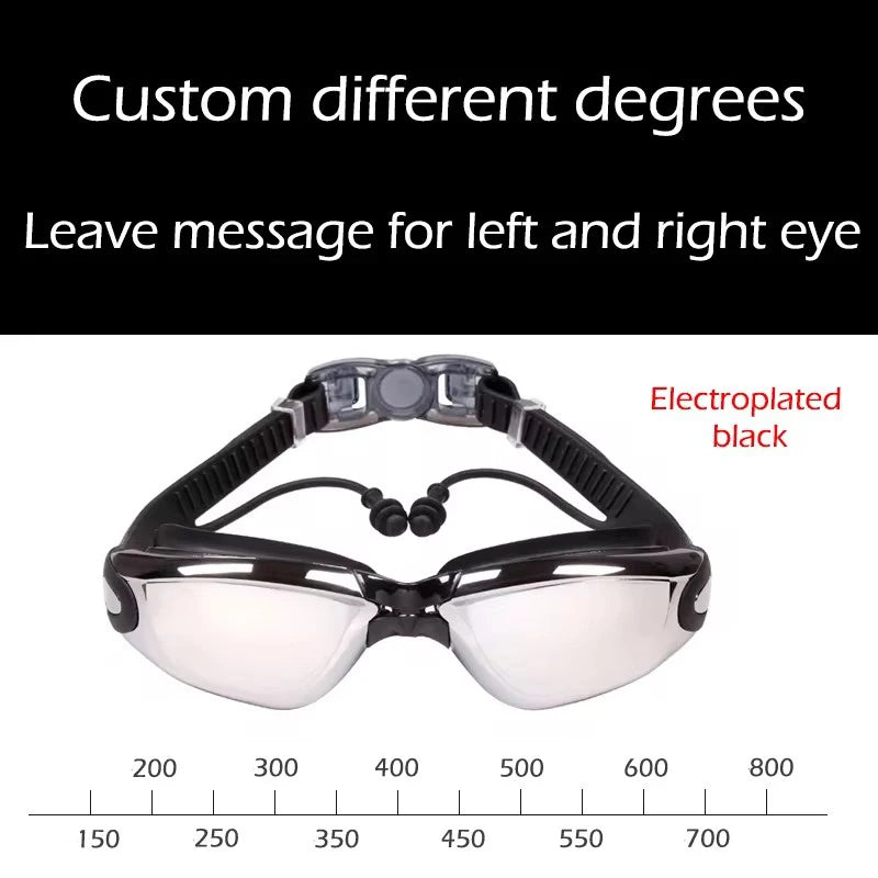Anti-Fog Myopia Swimming Goggles HD Silicone Eyewear for Adults