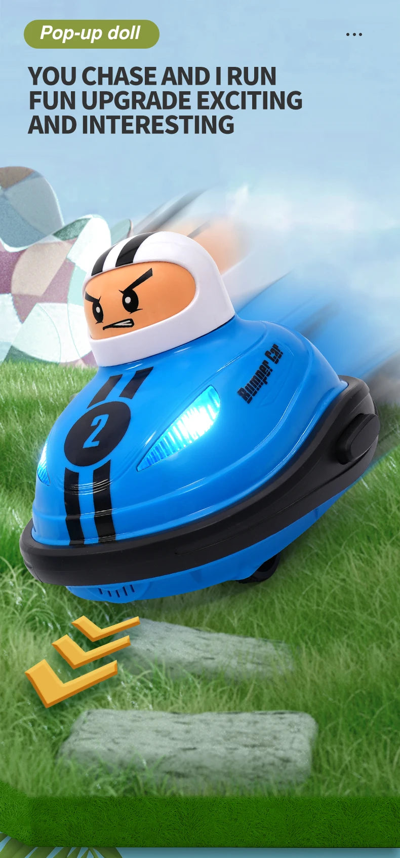 RC Super Battle Bumper Car with Pop-Up Doll – 2.4G Remote Control Toy