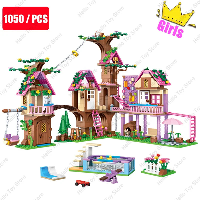 Girls Friendship Tree House Villa Castle Building Blocks