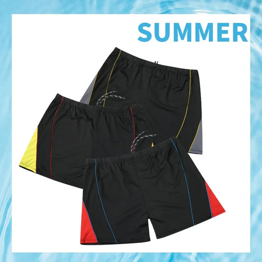 Men's Elastic Swim Trunks Plus Size Beach Surfing Boxer Shorts