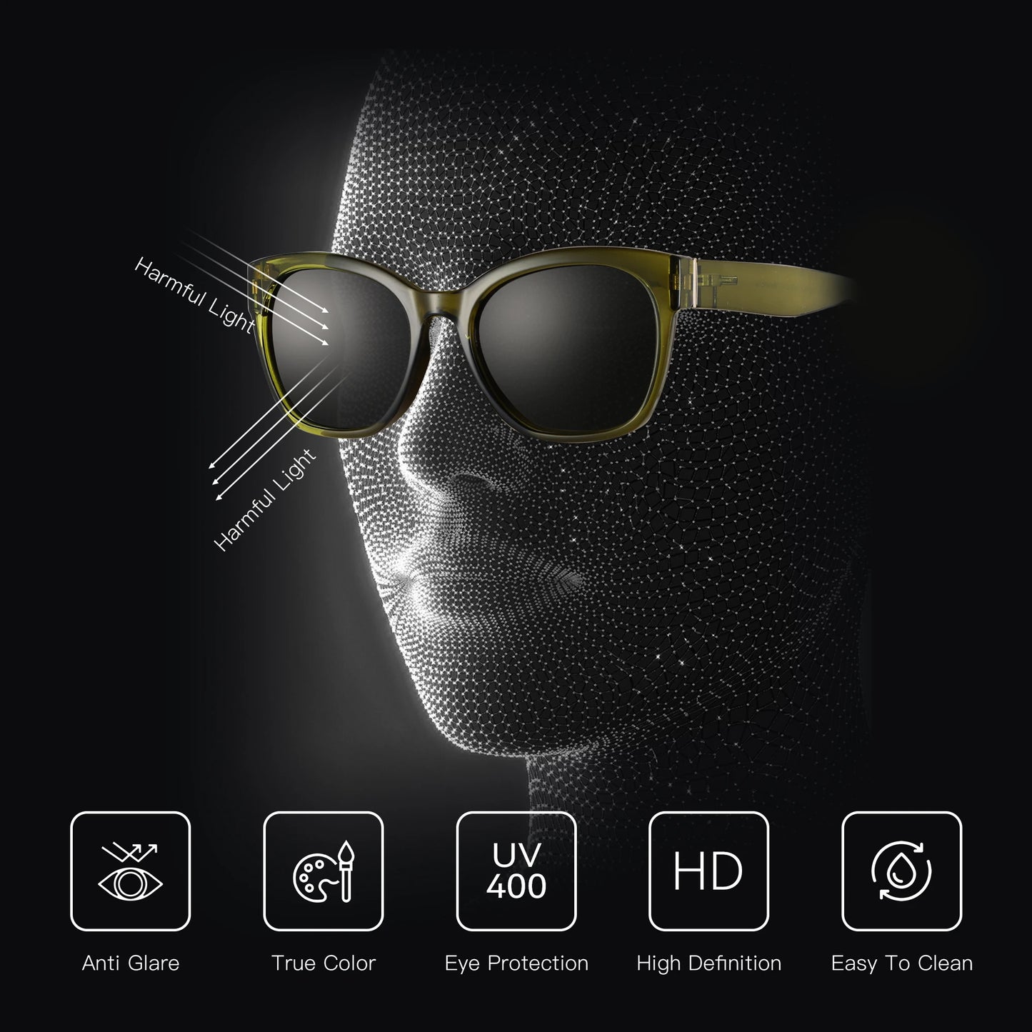 ZENOTTIC Butterfly Cat Eye Sunglasses for Women Polarized UV400 Chunky Frame