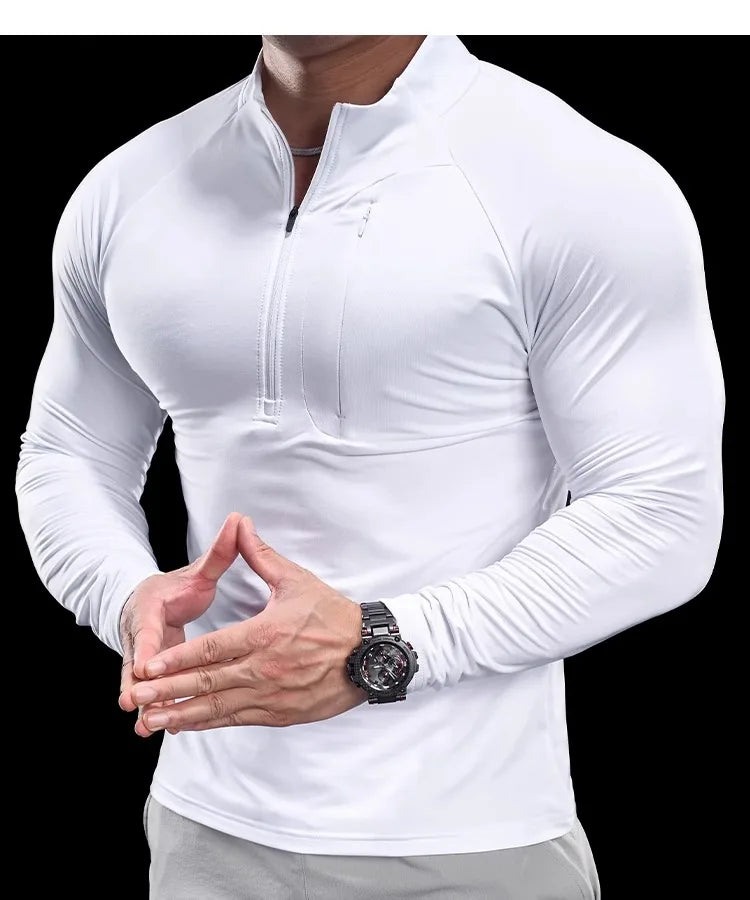 Men's Quick-Dry Long-Sleeve Gym T-Shirt