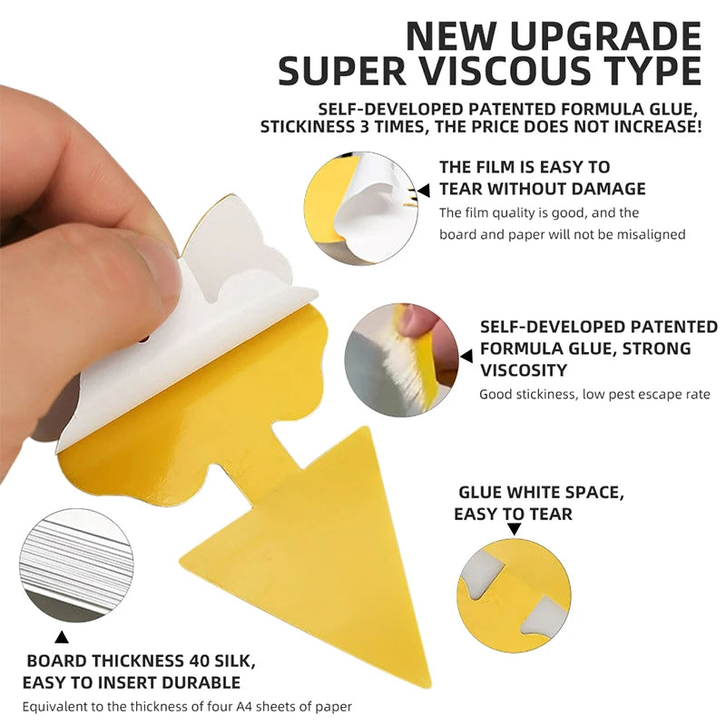 Double-Sided Yellow Sticky Insect Trap Butterfly Sunflower Shape Pest Control