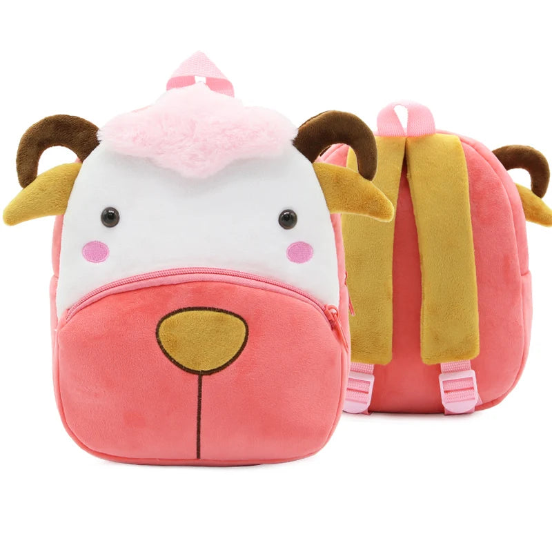Cute Cartoon Animal Plush Backpack for Kindergarten Kids