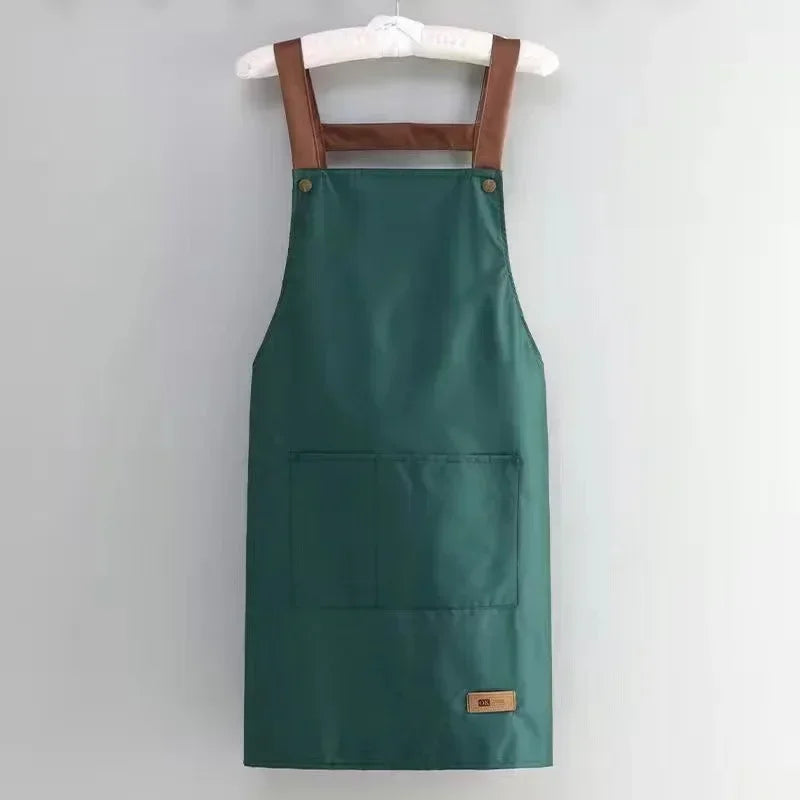 Waterproof Kitchen Apron with Large Pocket for Cooking and Restaurant Use