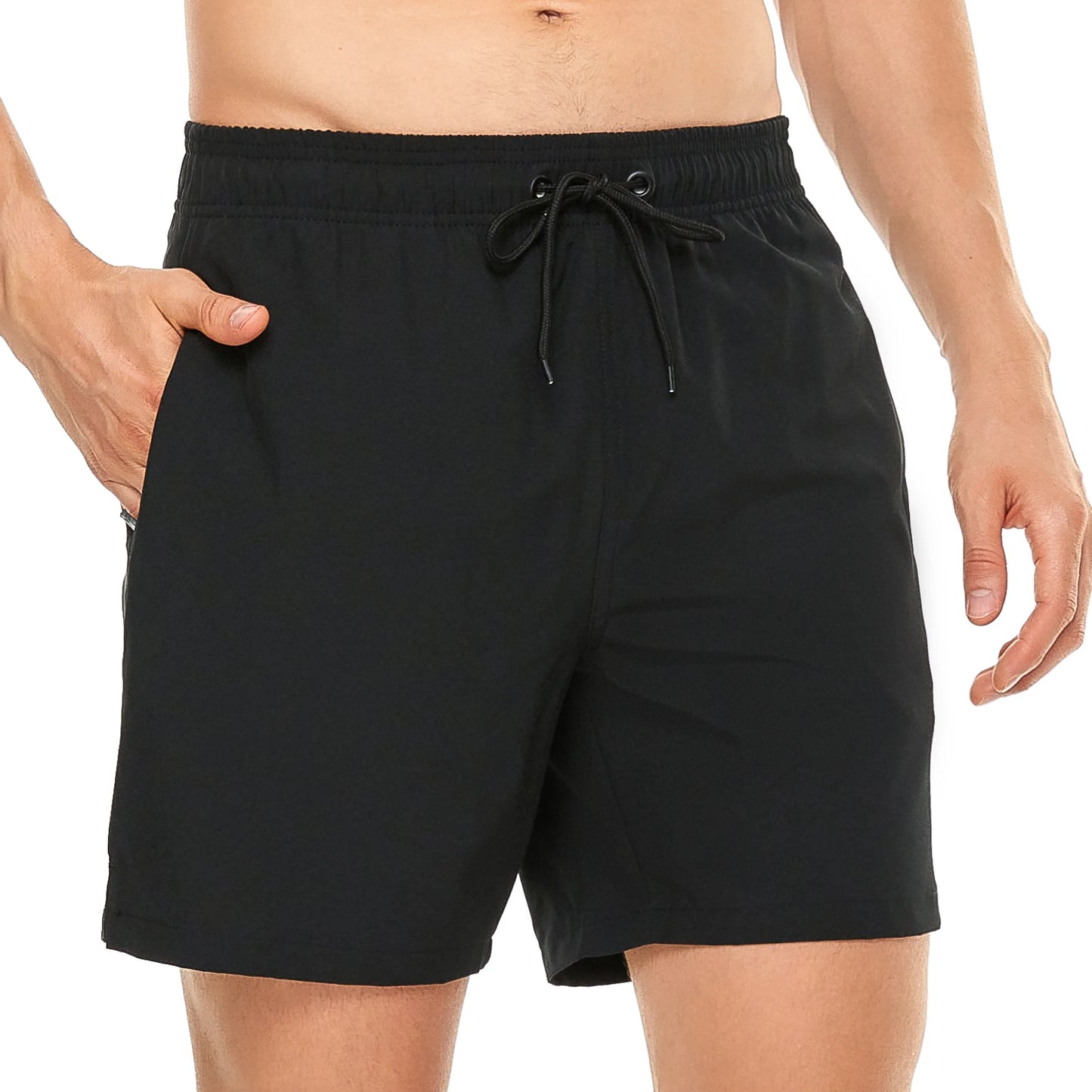 Men’s Quick Dry Swim Trunks with Zipper Pockets and Mesh Lining