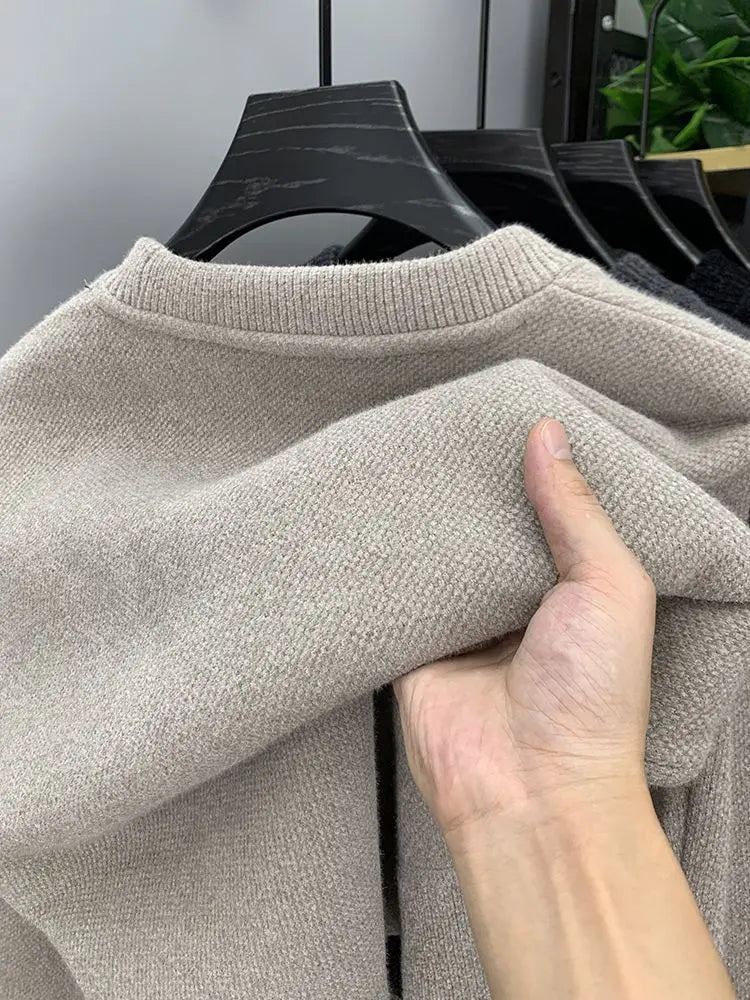 Winter Men's Warm Fleece Sweater O-Neck