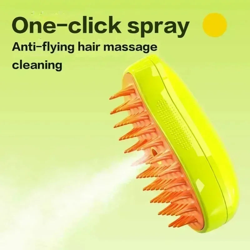 3-in-1 Electric Pet Grooming Brush | Massage, De-Shed & Steam Spray