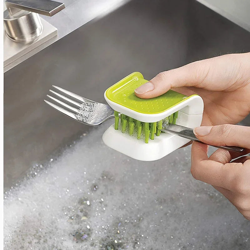 Two-Sided U-Shaped Cleaning Brush for Seat Belts and Kitchen Tools