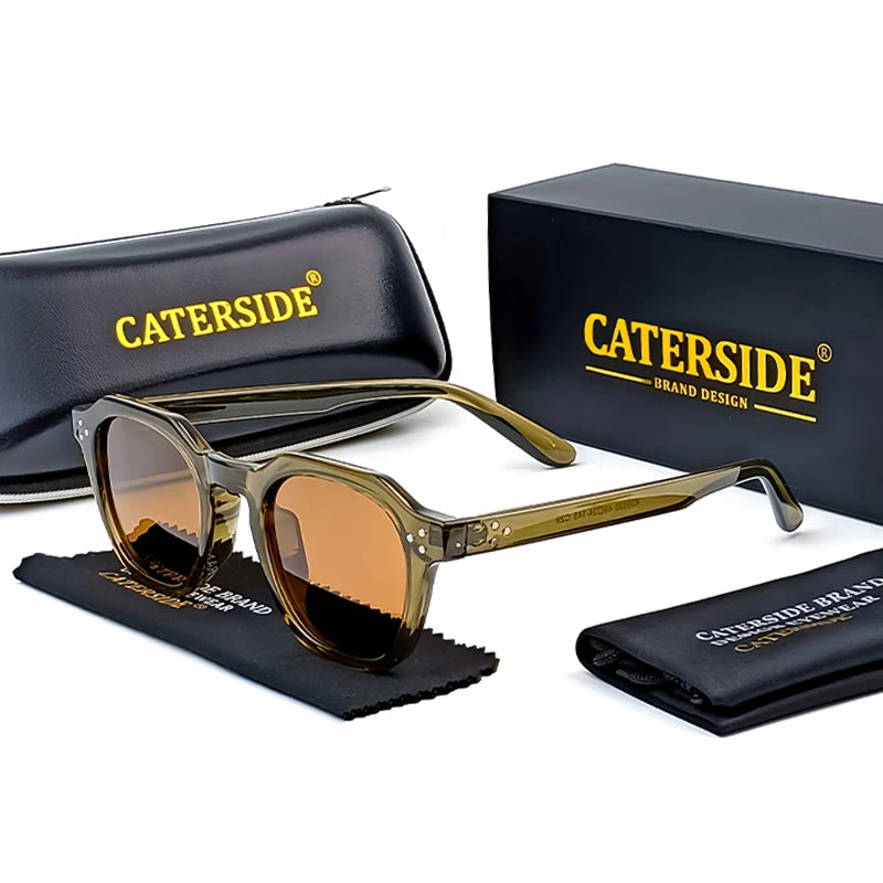 Retro Polarized Sunglasses for Men and Women with Ultralight TR90 Frame