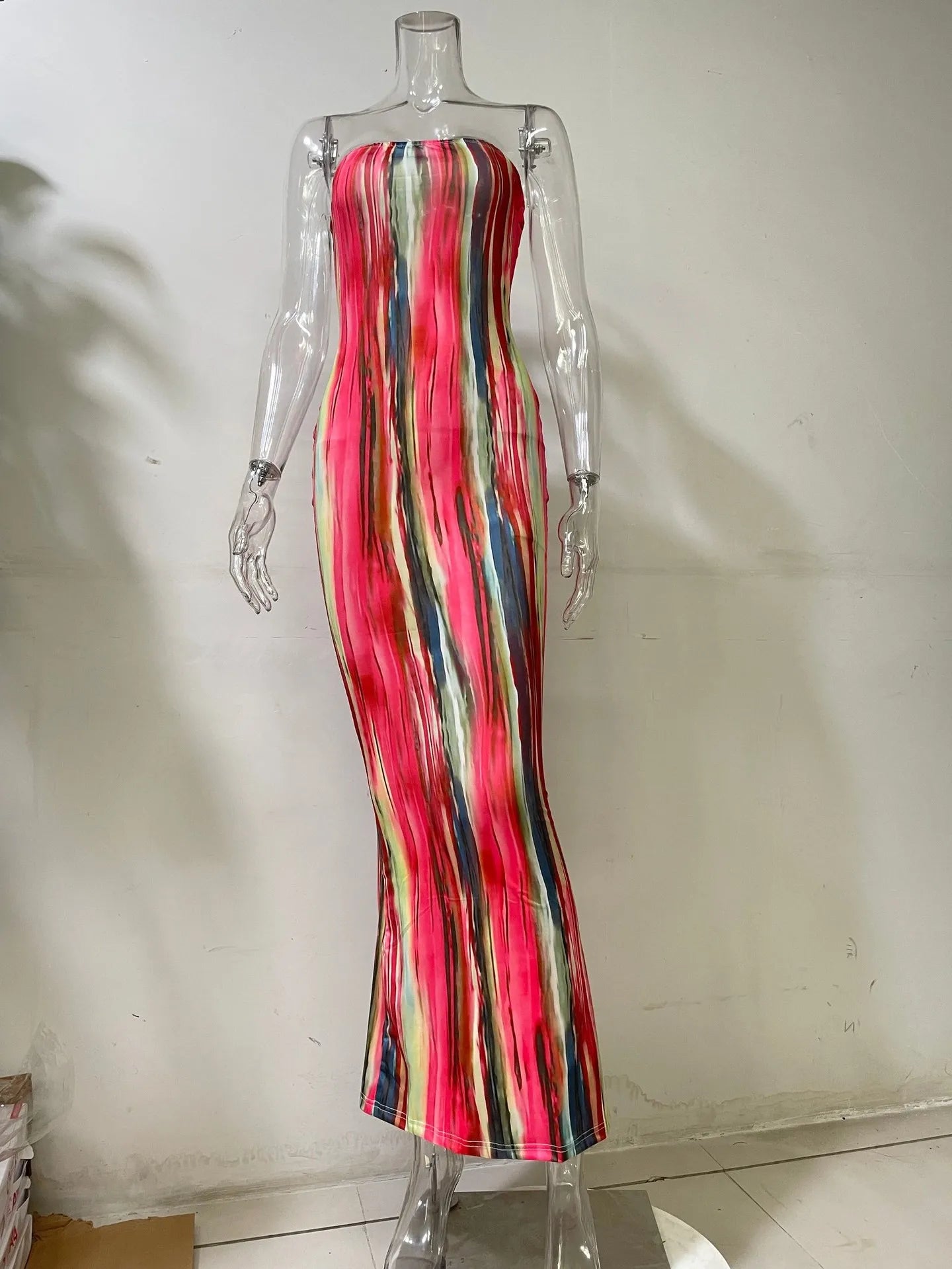 Sexy Slim Fit Printed Bandage Long Dress