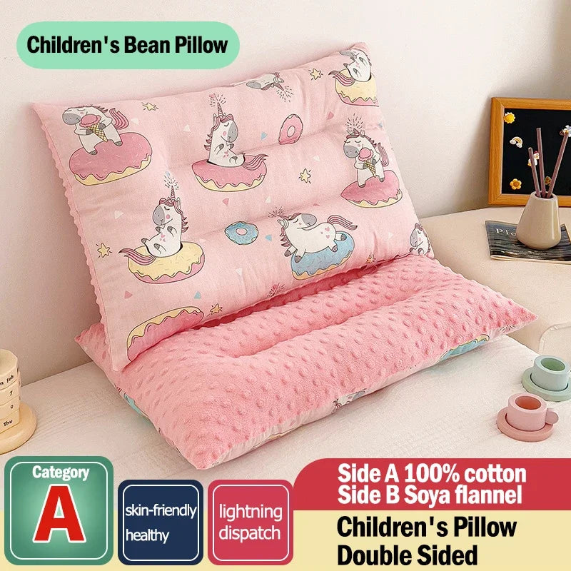 Kids Cotton Velvet Pillow 30x50cm – Soft Baby Comfort Pillow