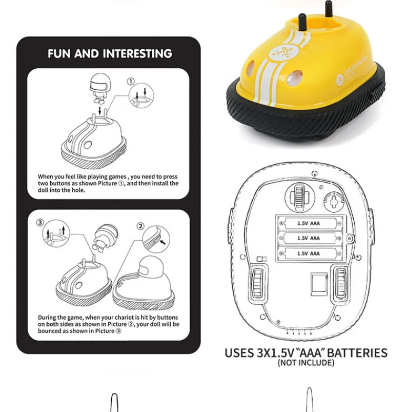 RC Super Battle Bumper Car with Pop-Up Doll – 2.4G Remote Control Toy