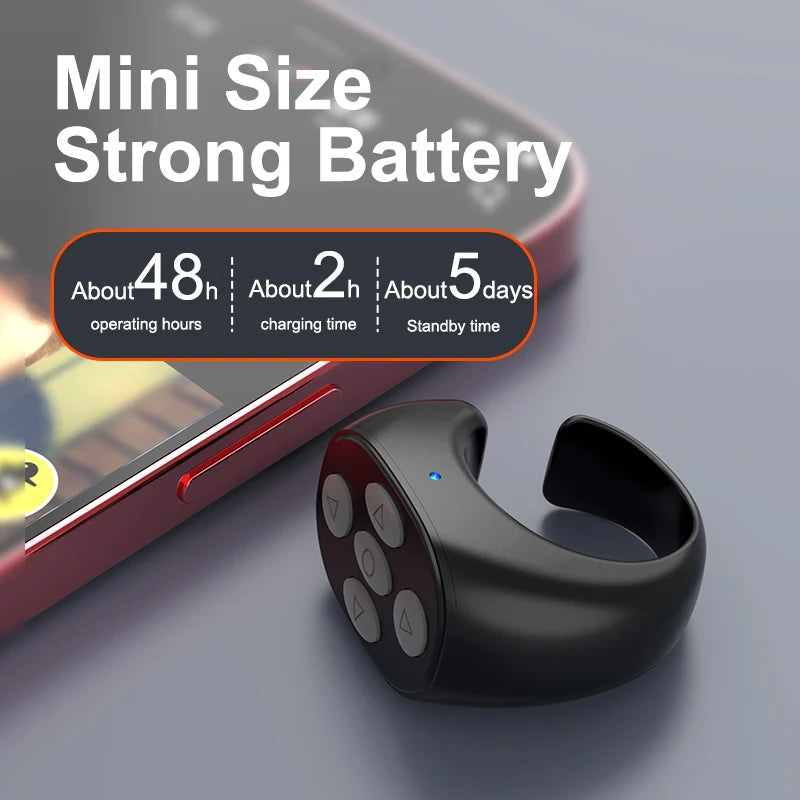 Bluetooth TikTok Remote Control Ring – Selfie & Like Controller
