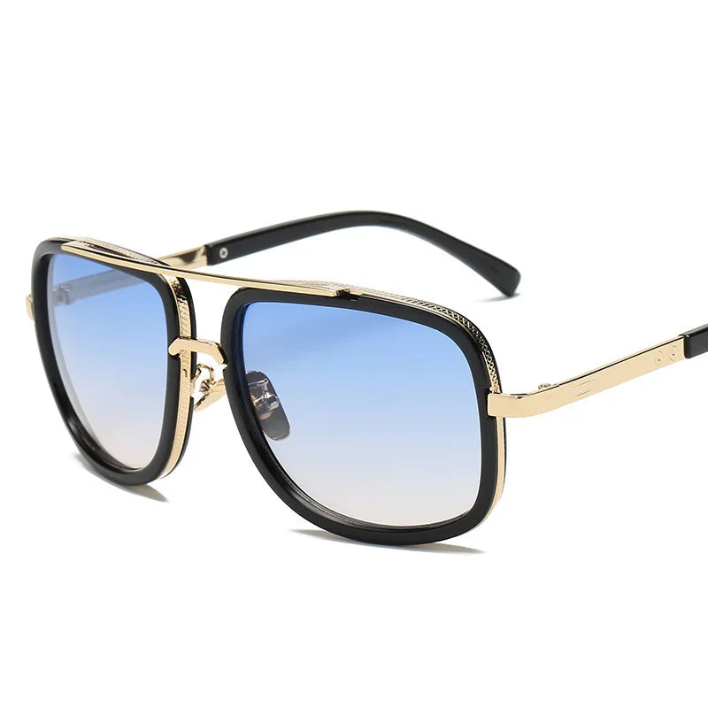 Men’s Vintage Pilot Sunglasses UV400 Gradient Brown Driving Glasses
