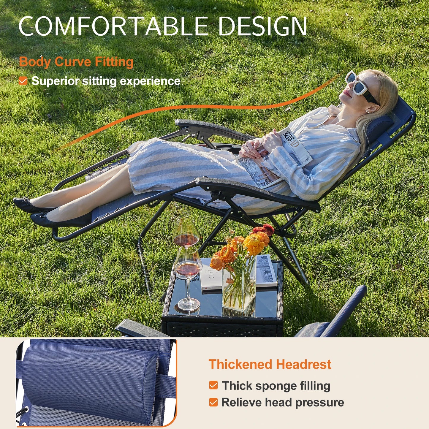 JHK Zero Gravity Recliner Set of 2