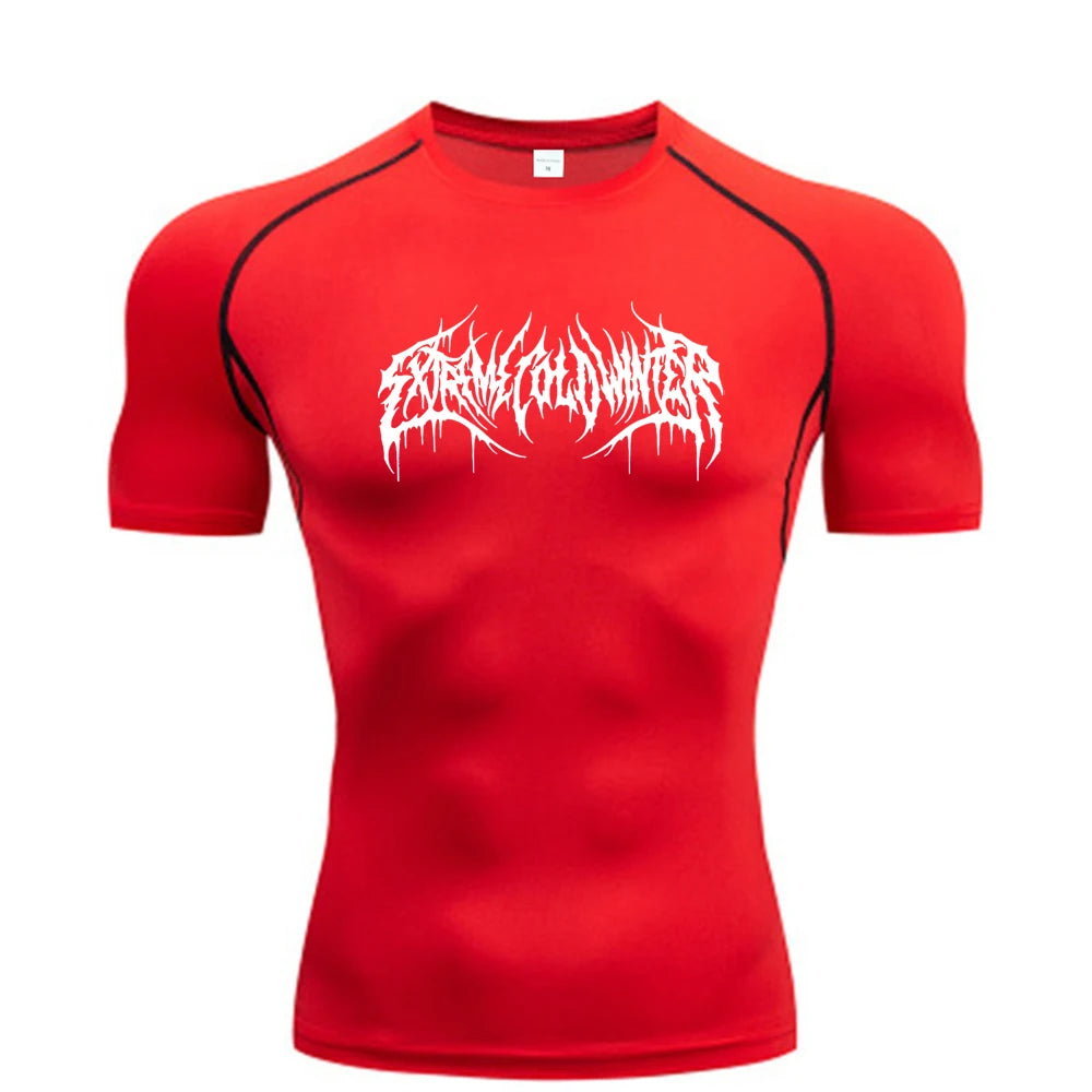 Men’s Summer Compression Short Sleeve Fitness T-Shirt – Quick-Dry Gym Top