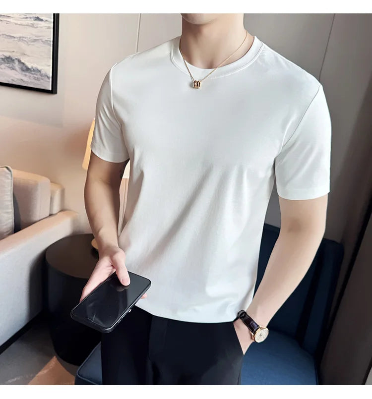 Men's Summer Ice Silk Cotton T-Shirt