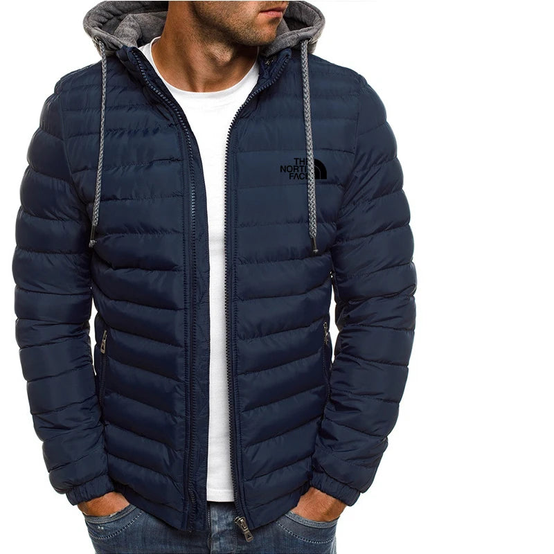 Windproof Hooded Men's Jacket - Warm & Stylish