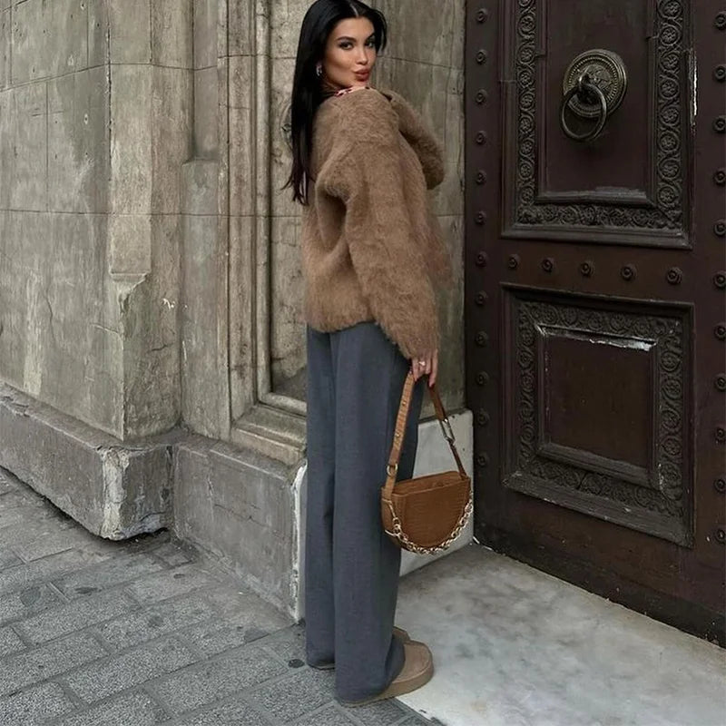 Retro Knit Pullover for Women – Casual Loose Sweater