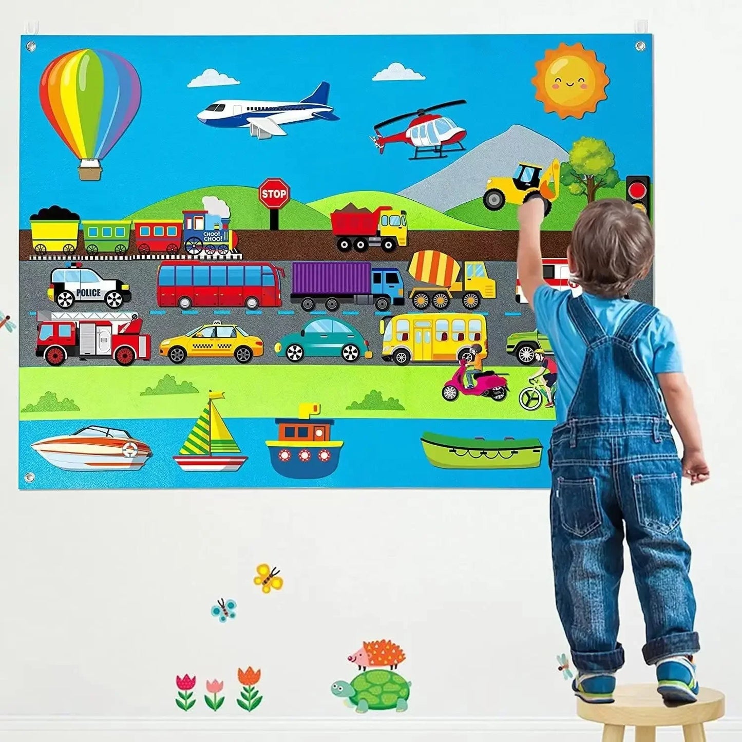 Felt Story Board Set Toy – Farm Animals Interactive Play Mat