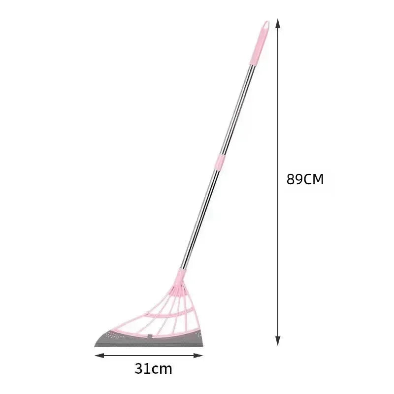 Silicone Floor Broom for Hair and Dust, Non-Stick Sweeper for Bathroom