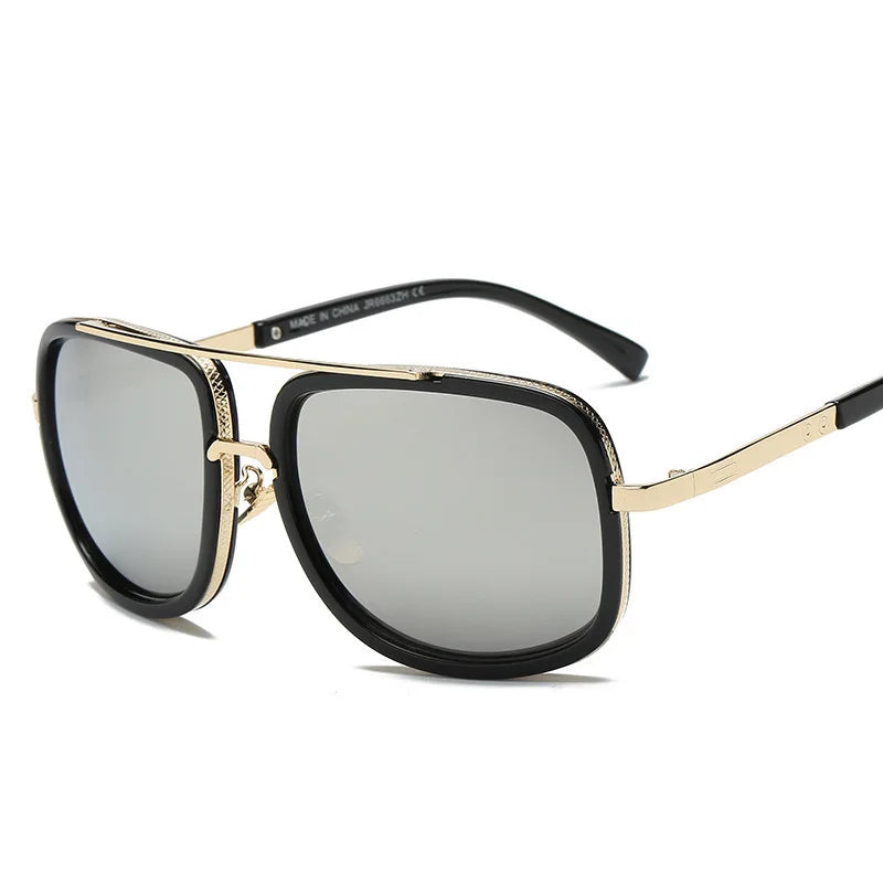 Men’s Vintage Pilot Sunglasses UV400 Gradient Brown Driving Glasses