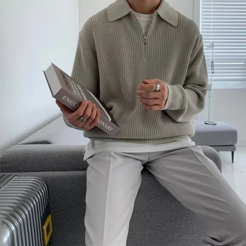 Men Korean Fashion Knitwear - Casual Pullover Sweater